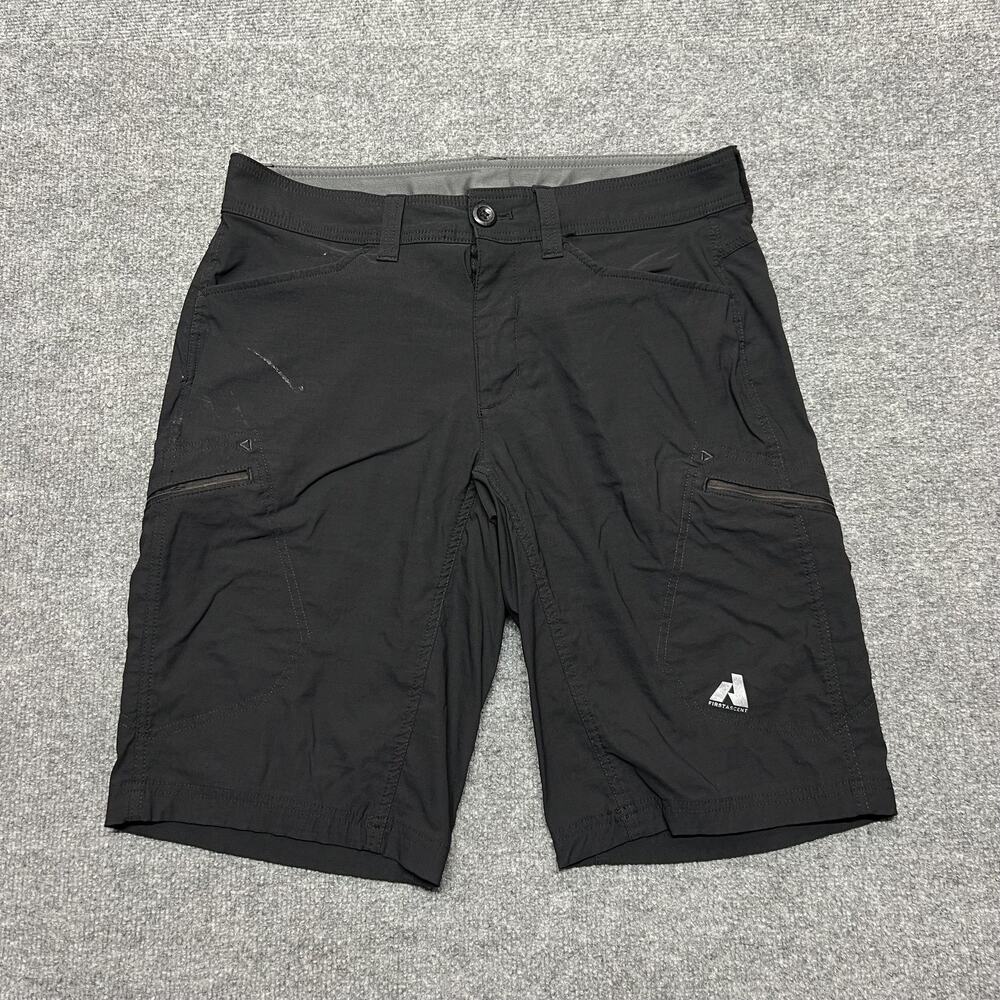 Eddie Bauer First Ascent Shorts Mens 32 Black Hiking 11 Inseam Stretch Outdoor